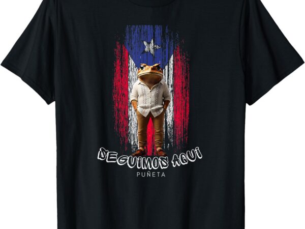 Puerto rican flag frog graphic tee _ seguimos aqui taino t-shirt