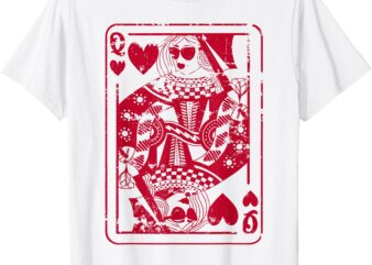 Queen Of Hearts Valentines Day Cool V-Day Couple Matching T-Shirt