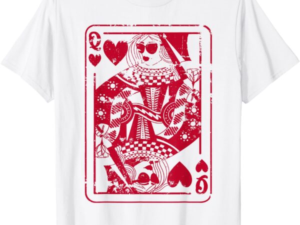 Queen of hearts valentines day cool v-day couple matching t-shirt