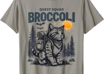 Quest Fantasy Squad Broccoli Funny Cat Lover For Men Women T-Shirt