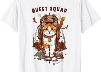 Quest Fantasy Squad Broccoli Funny Cat Men Women Kids Retro T-Shirt