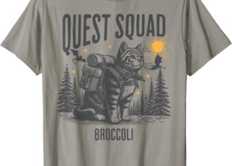 Quest Fantasy Squad Broccoli Funny Cat T-Shirt