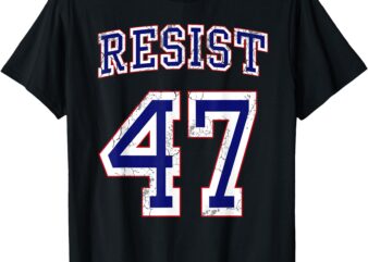 Resist Trump 47 Retro Distressed Graphic T-Shirt