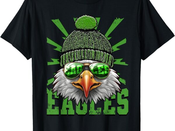 Retro cute eagles with sunglasses flying bird t-shirt