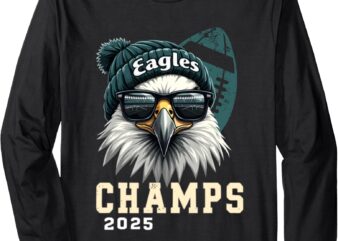 Retro Eagles Sunglasses Championship 2025 Celebrated Eagles Long Sleeve T-Shirt