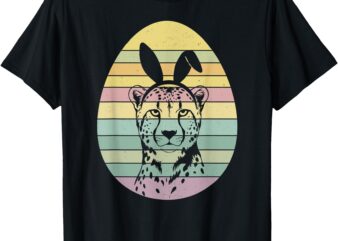 Retro Easter Egg Cheetah Leopard Easter Day Womens Mens Kids T-Shirt