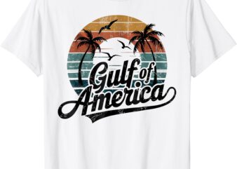 Retro Gulf Of USA America 2025 American Flag Gulf Mexico T-Shirt