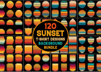 Retro Sunset Grunge Background Bundle