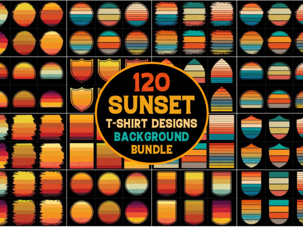 Retro sunset grunge background bundle t shirt design online