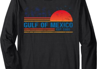 Retro Vintage Gulf of Mexico Long Sleeve T-Shirt