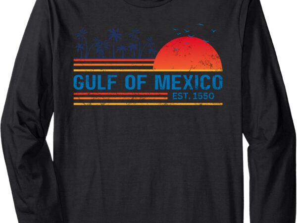 Retro vintage gulf of mexico long sleeve t-shirt