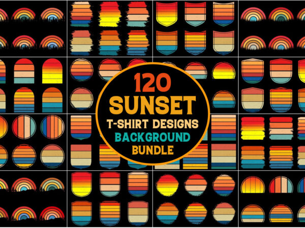 Retro vintage sunset grunge background bundle t shirt design online