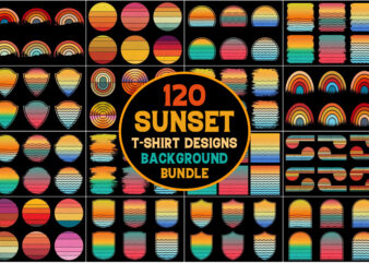 Retro Vintage Sunset Grunge Background Bundle