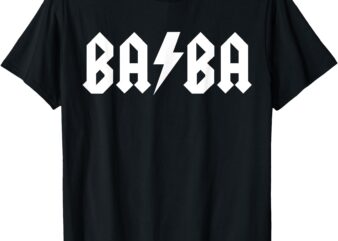 Rock n Roll BaBa Rock Star Matching Family Greek Dad Father T-Shirt