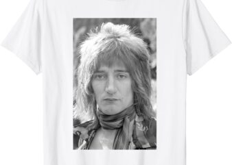 Rod Stewart Singer Of Faces Portrait By Allan Ballard T-Shirt