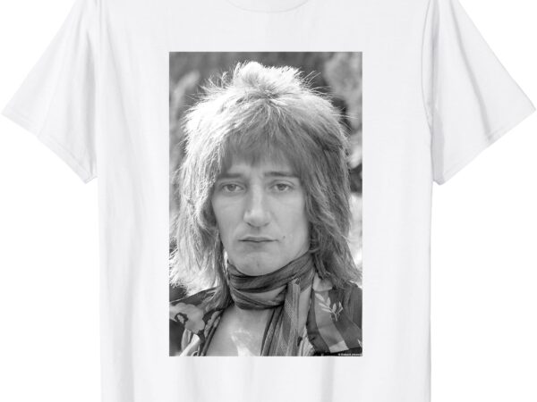 Rod stewart singer of faces portrait by allan ballard t-shirt