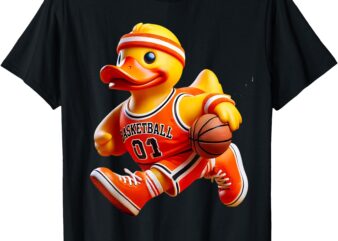 Rubber Duck Basketball Player Ducky Duckie Men Women Kids T-Shirt