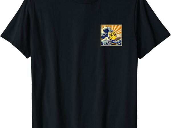 Rubber ducky surfing a wave t-shirt