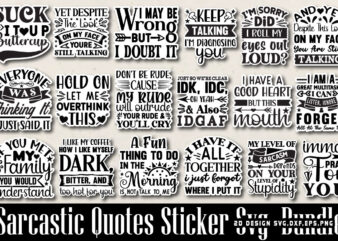 Sarcastic Stickers T-shirt Bundle Sarcastic Stickers Svg Bundle