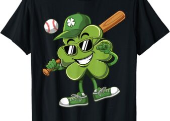 Shamrock Baseball Shirts Funny St Patricks Day Boys Kids T-Shirt