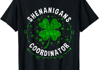 Shenanigans Coordinator Mens Boys Clover St Patricks day T-Shirt