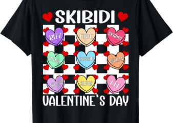 Skibidi Valentine’s Day Tee Candy Heart Funny Valentine Rizz T-Shirt