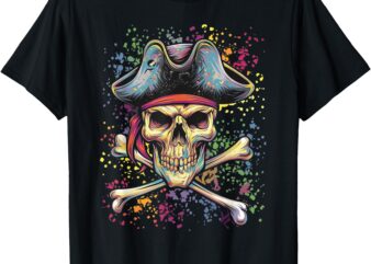 Skull & Crossbones Pirate Vintage Flag T-Shirt