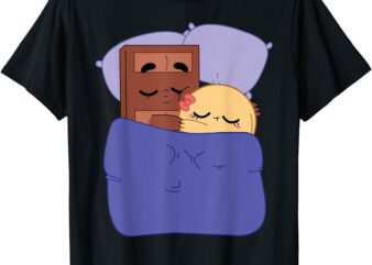 Sleepy Choco And Pancake Sweet Cute Romantic Couple Lover T-Shirt