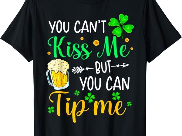 St patrick’s day lucky shamrock waitress bartender waiter t-shirt
