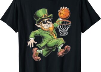 St Patricks Day Basketball Dunking Sports Men Girl Boys Kids T-Shirt