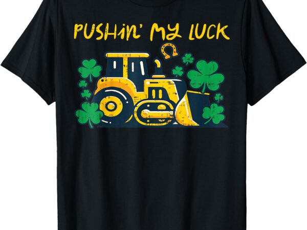 St patricks day bulldozer saint paddys construction boys kid t-shirt