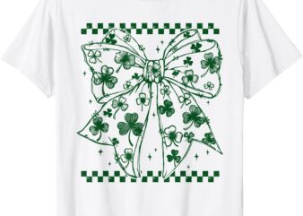 St Patrick’s Day Coquette Bow Lucky Shamrock Irish Bow Women T-Shirt