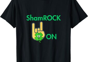 St Patricks Day retro groovy Shamrock Rock ‘n’ Roll T-Shirt