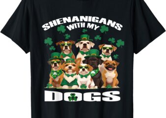 St Patricks Pawtricks Day Dogs Saint Pattys Shamrock Leopard T-Shirt