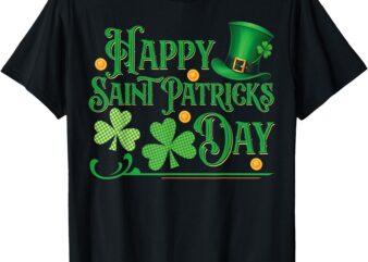 St Patricks Shamrock Happy Saint Patricks Day Men Dad Kids T-Shirt