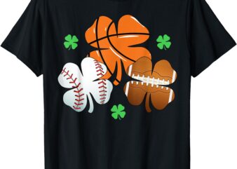 St Patricks day Shamrock Basketball Baseball Irish boys men T-Shirt