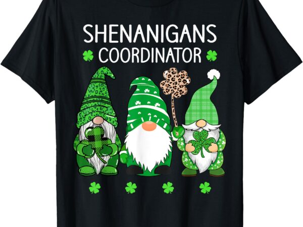 St patricks day lucky shamrock shenanigans gnomes women t-shirt