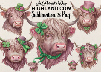 St. Patrick’s Day Highland Cow Sublimation T-shirt St. Patrick’s Day Highland Cow Sublimation