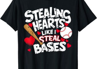 Stealing Hearts Like I Steal Bases, Softball Baseball T-Shirt