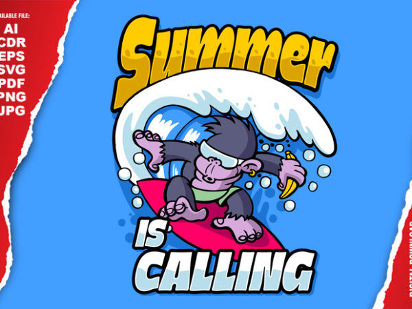 Summer is calling t shirt template vector