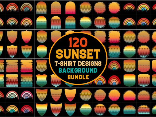 Sunset grunge background bundle t shirt template vector