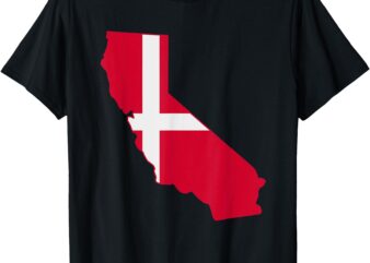 California Denmark Flag Map T-Shirt