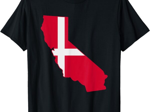 California denmark flag map t-shirt