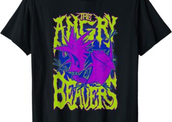 The Angry Beavers Neon Heavy Metal Cartoon T-Shirt