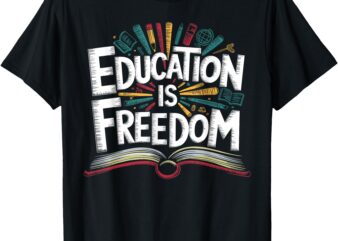 The Freedom of Knowledge Black History Teacher Kids T-Shirt