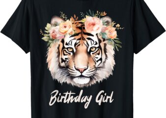 Tiger Birthday Girl Big Cat Birthday Party Outfit Women Girl T-Shirt