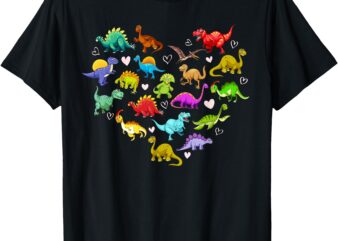 Trex Valentines Day Dinosaur Heart Love Dino Boys Girls Kids T-Shirt