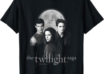 Twilight Saga Black & White Photo Jacob, Bella, Edward Movie T-Shirt