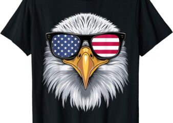 USA Patriotic American Flag Bald Eagle Sunglasses July 4th T-Shirt