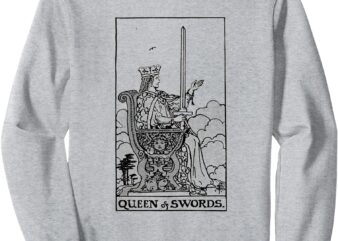 VINTAGE TAROT CARD QUEEN OF SWORDS Sweatshirt